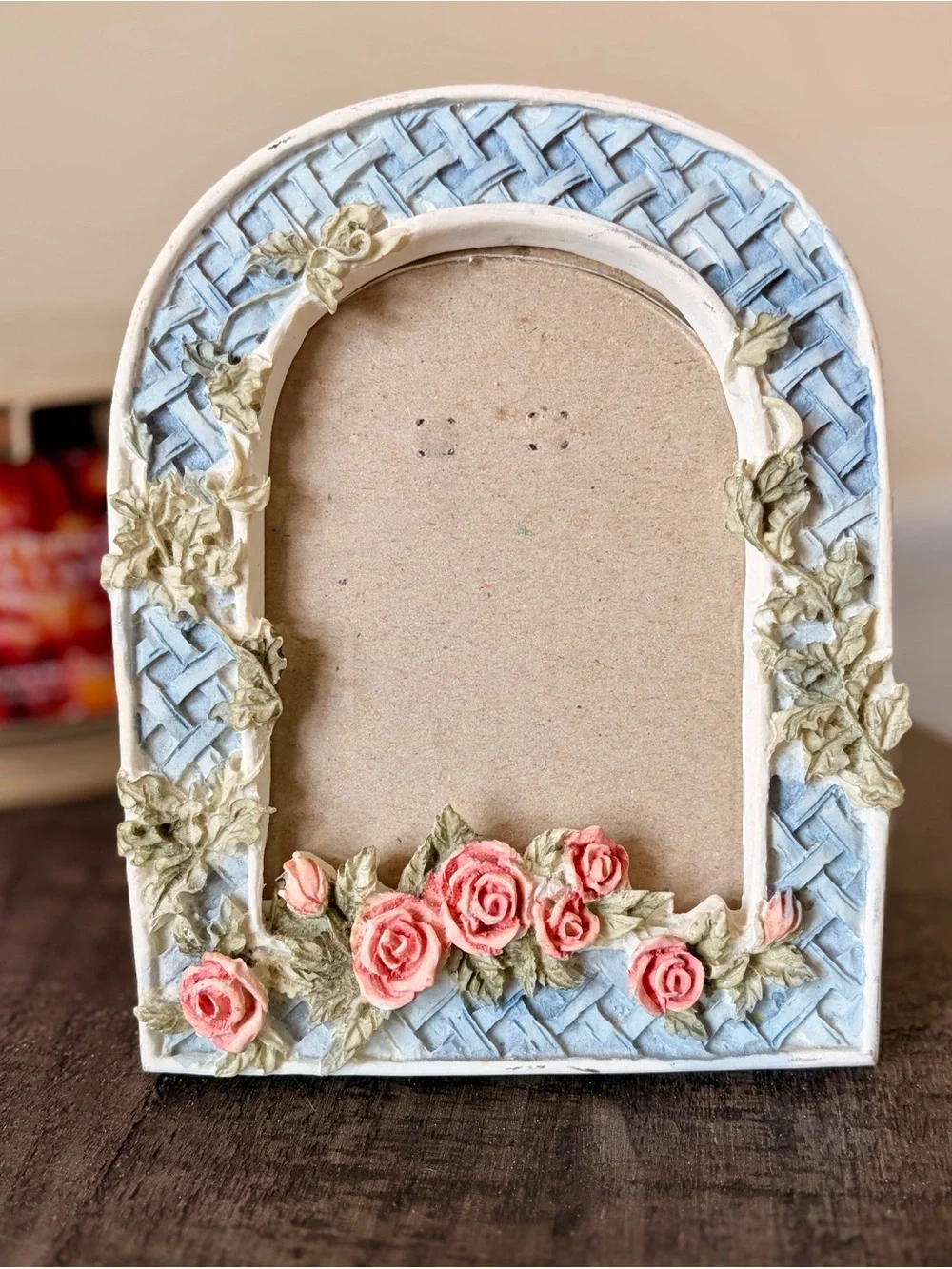Vintage Arch Floral Cottagecore Charming Blue & Pink Floral Photo Frame